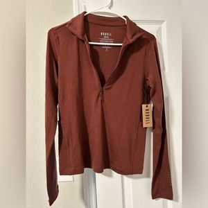 No Bull Womens Quarter Zip Athletic Performance Pullover NWT Small
